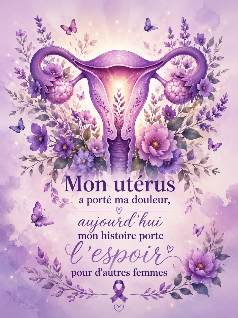 Illustration : « Mon utérus a porté ma douleur, aujourd'hui mon histoire porte l'espoir pour d'autres femmes »